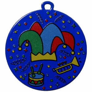 Carnaval medaille blauw