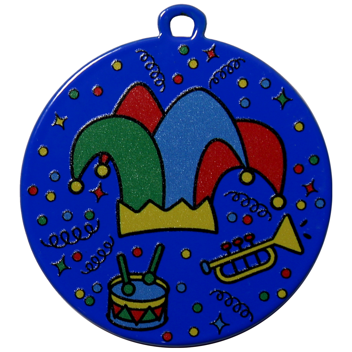 Carnaval medaille blauw