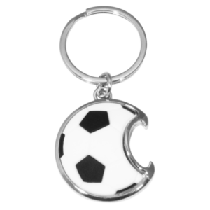 Sleutelhanger zilver voetbal incl flesopener